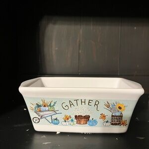 Decorative 'Gather' Ceramic Loaf Pan